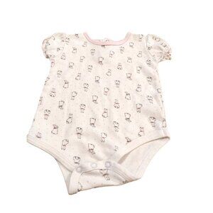Beatrix Potter Peter Rabbit One Piece Romper Baby 6 to 9 Month White Pink Cotton